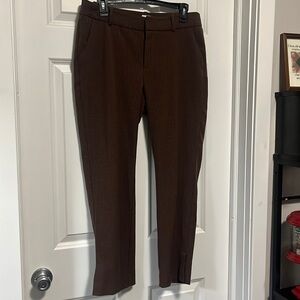 brown black houndstooth tapered pants